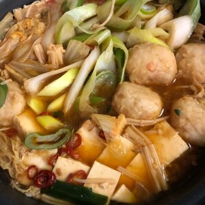 味噌キムチ鶏団子鍋♪